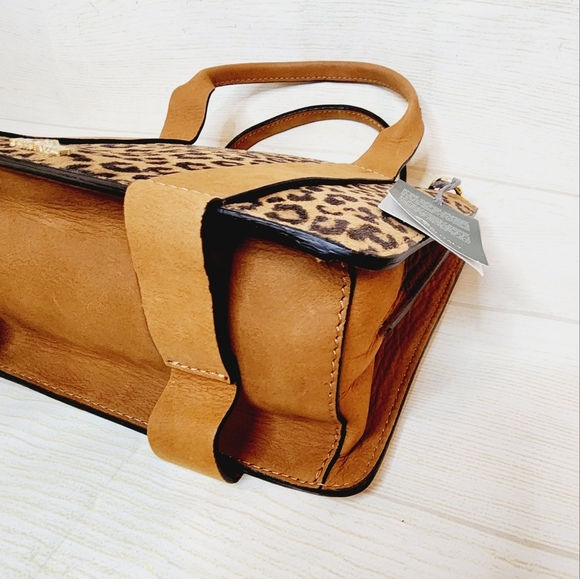 Nardelli Leather Suede Cheetah Print Small New Crossbody Italy - Picture 7 of 16